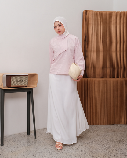 OMARA Zanera Diagonal Layer Blouse | Kemeja Blouse Wanita - Easeé