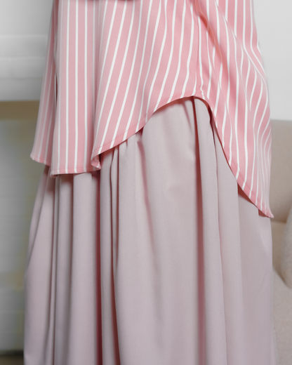 OMARA Vonnie Pink Flower Stripe Shirt | Kemeja Blouse Wanita