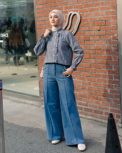 OMARA Valencia Denim Loose High Waist Pants | Celana Jeans Wanita - Seoul Stroll