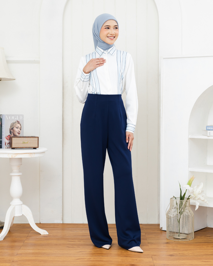 OMARA Anne Scuba Pants Navy | Celana Wanita