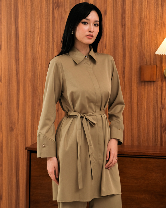 OMARA Zalea Cinch Tunic | Blouse Tunik Wanita - Easeé