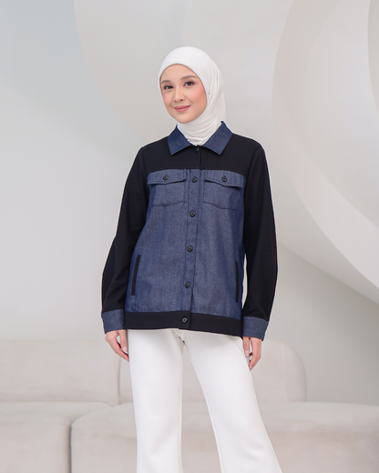 OMARA Kiza Denim Shirt | Kemeja Wanita - Palette