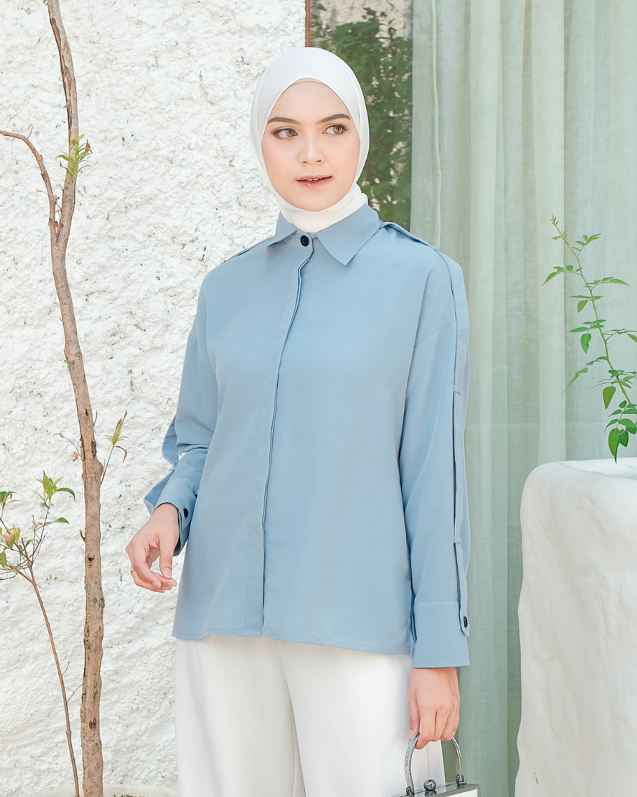 Hava Belted-Sleeve Shirt