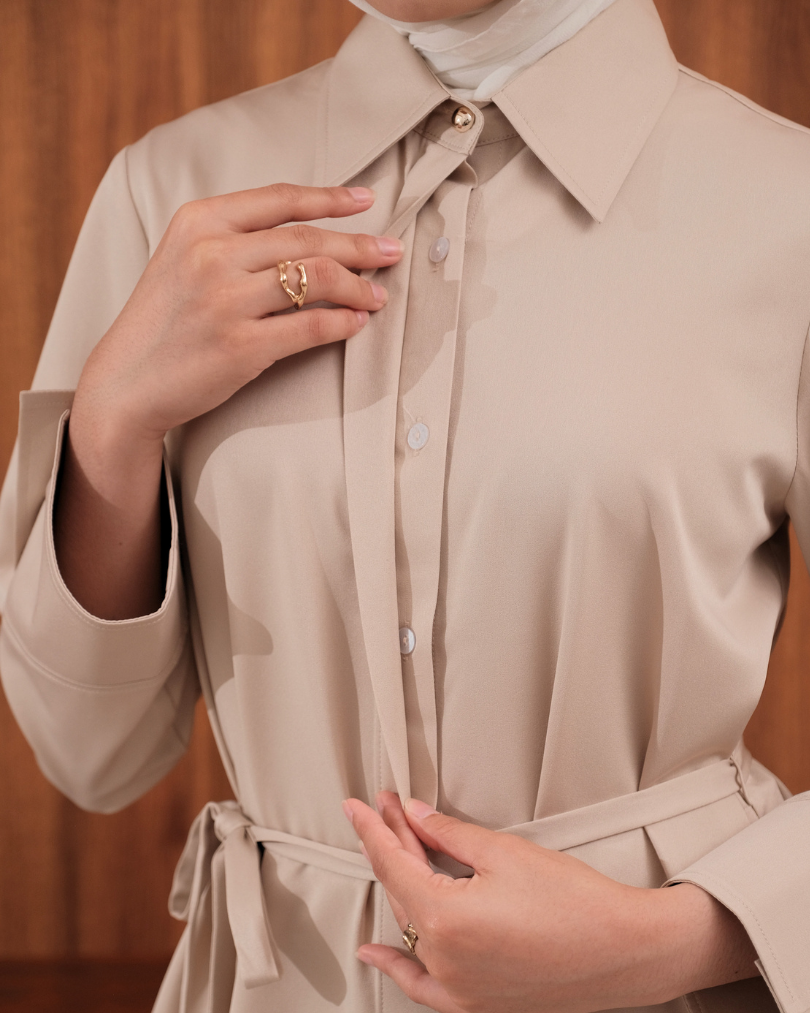 OMARA Zalea Cinch Tunic | Blouse Tunik Wanita - Easeé