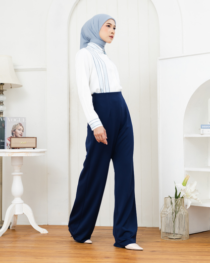 OMARA Anne Scuba Pants Navy | Celana Wanita