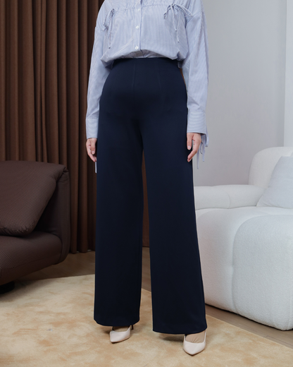 OMARA Rena Knit Straight Pants | Celana Wanita - The Daily Tales