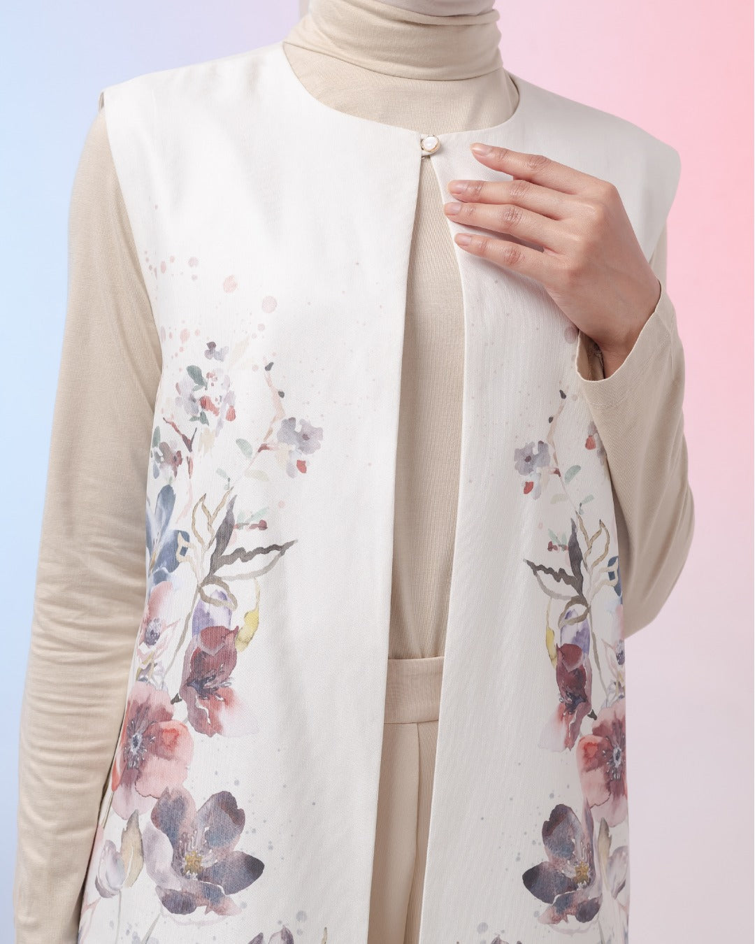OMARA Chayla Garden Brush Vest | Rompi Wanita - Gardenia