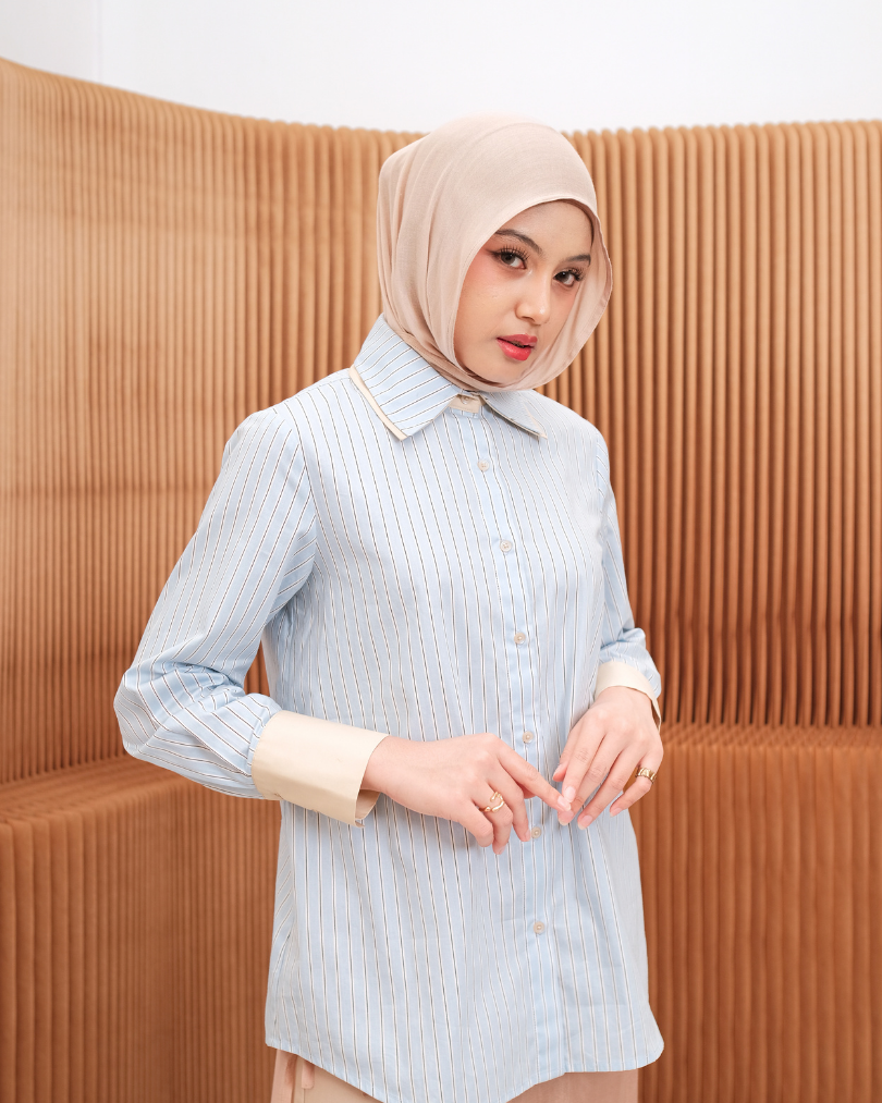 OMARA Zoila Double Collar Shirt | Kemeja Wanita - Easeé