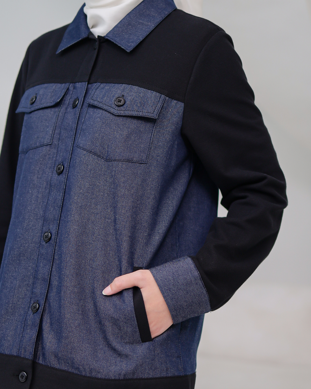 OMARA Kiza Denim Shirt | Kemeja Wanita - Palette
