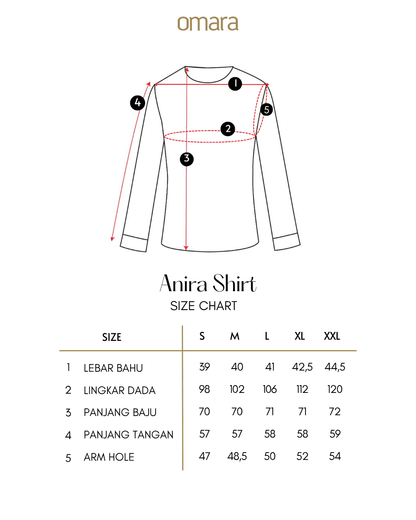 OMARA Anira Contrast Shirt | Kemeja Blouse Wanita - Mosaic