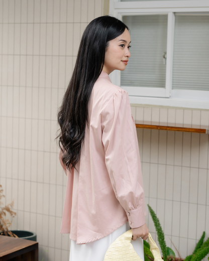 Benicia Bow-Tie Pleats Shirt