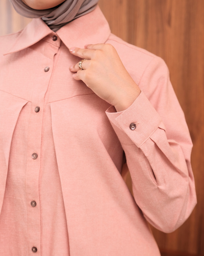 OMARA Zanesa Pleat Panel Shirt | Kemeja Blouse Wanita - Easeé