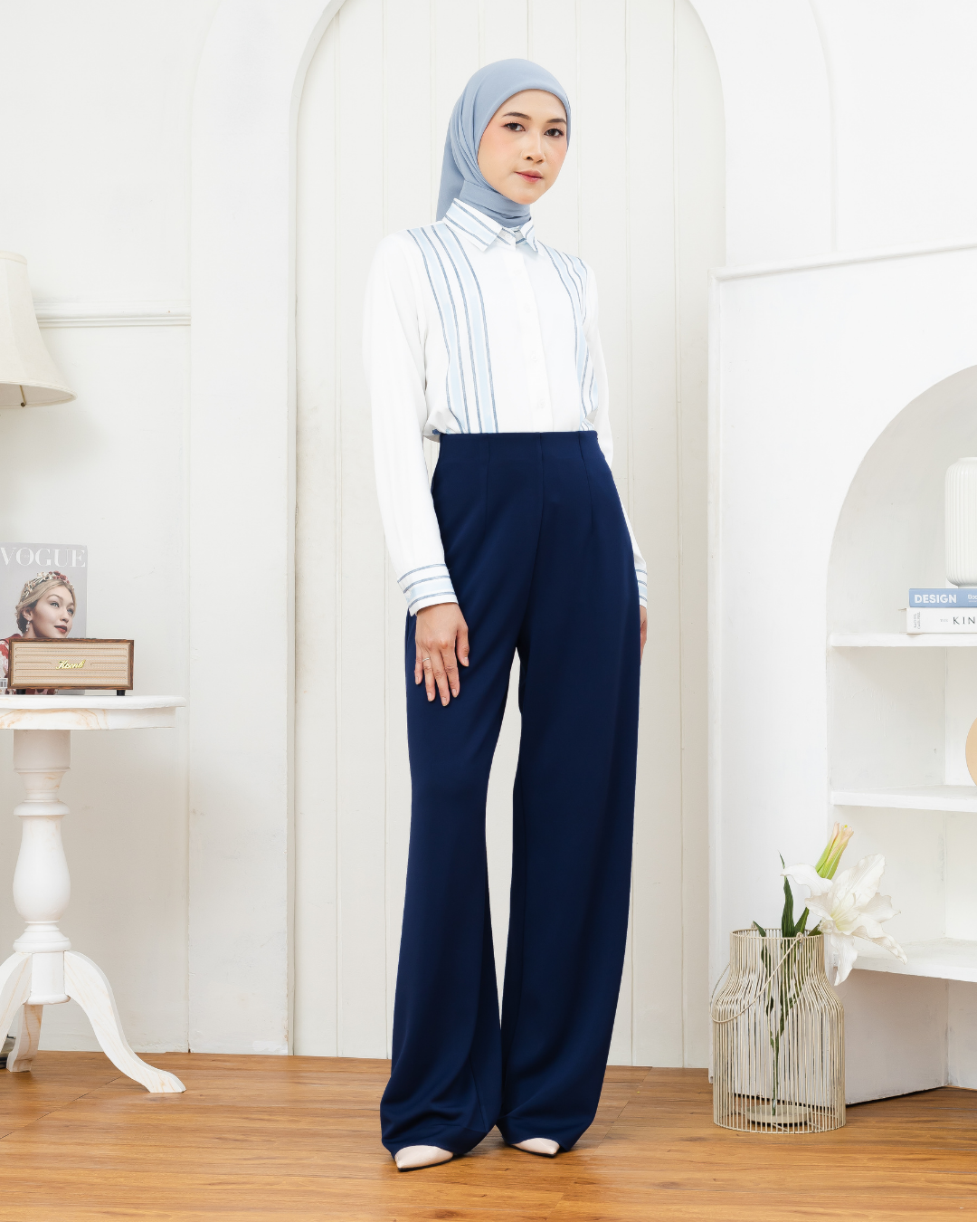 OMARA Anne Scuba Pants Navy | Celana Wanita