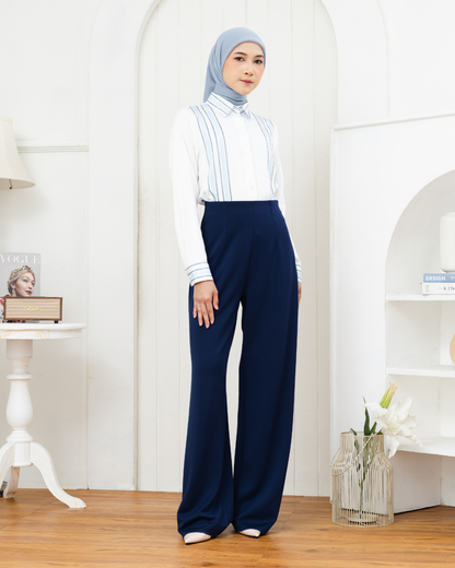 OMARA Anne Scuba Pants Navy | Celana Wanita