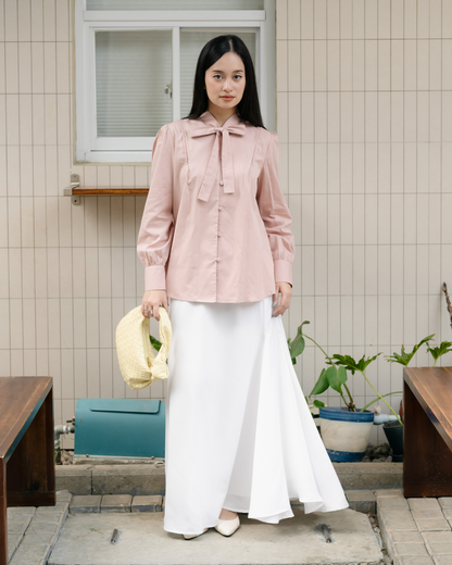 Benicia Bow-Tie Pleats Shirt