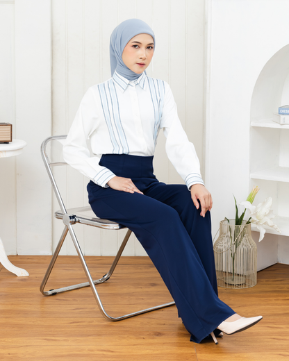 OMARA Anne Scuba Pants Navy | Celana Wanita