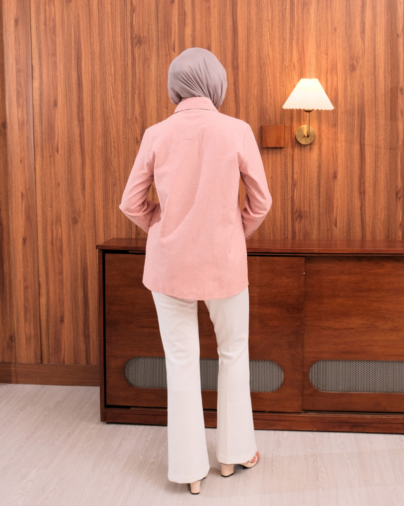 OMARA Zanesa Pleat Panel Shirt | Kemeja Blouse Wanita - Easeé