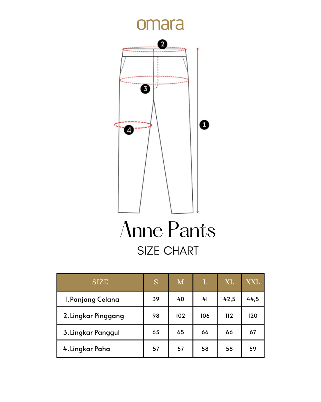 OMARA Anne Scuba Pants Navy | Celana Wanita