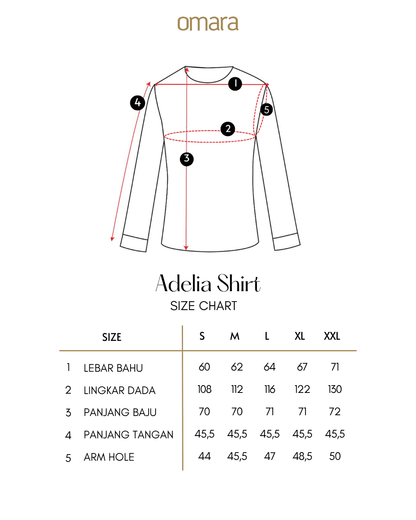 OMARA Adelia Stripe Panel Shirt | Kemeja Blouse Wanita - Mosaic