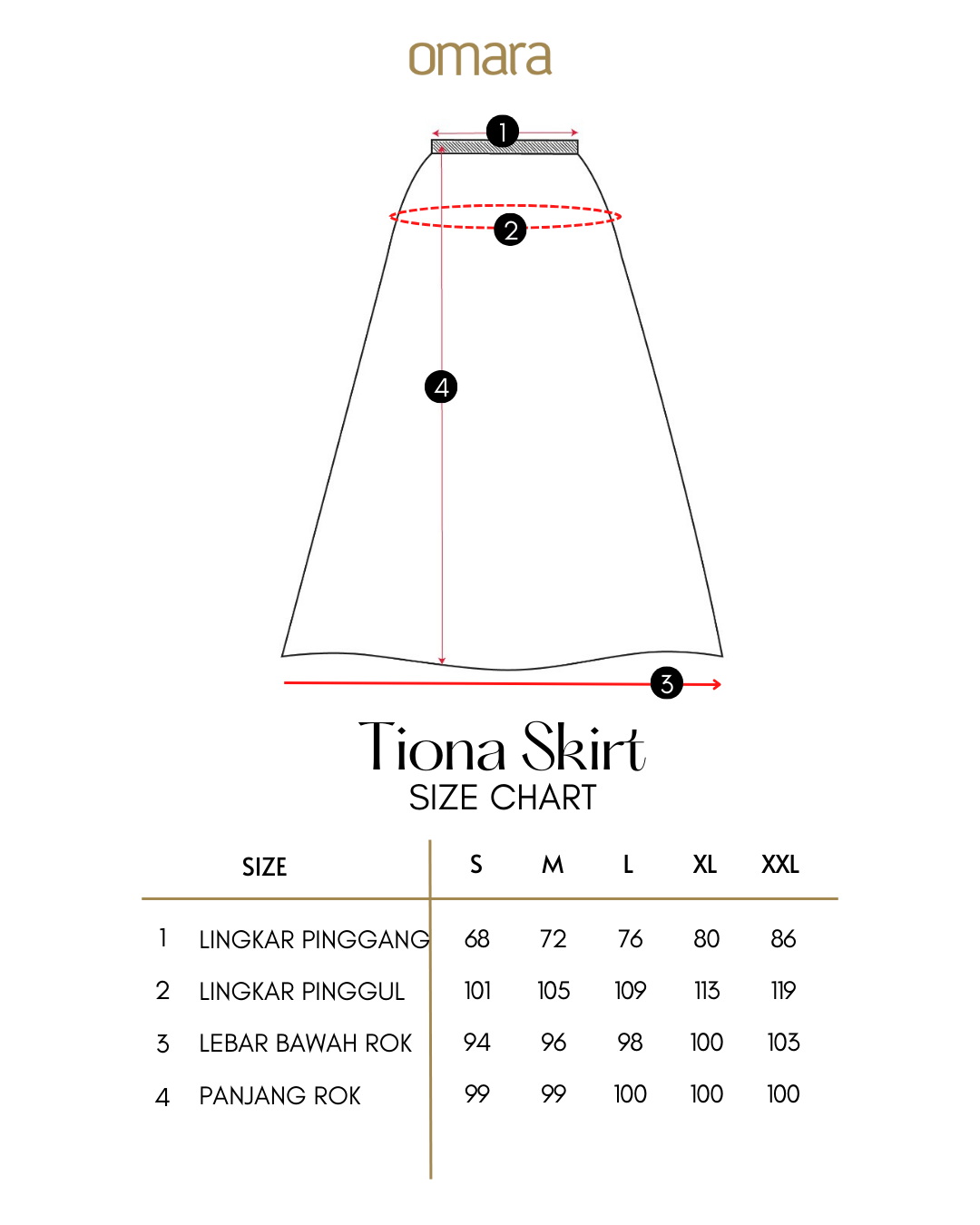 OMARA Tiona A-line Skirt | Rok Wanita - Rona Sarimbit Series