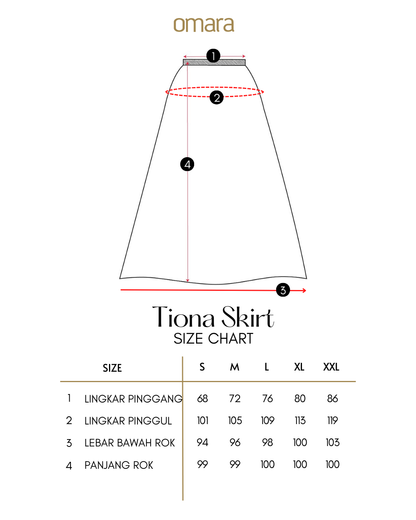 OMARA Tiona A-line Skirt | Rok Wanita - Rona Sarimbit Series
