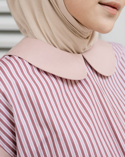 Bernika Flower Embroidery Stripe Blouse
