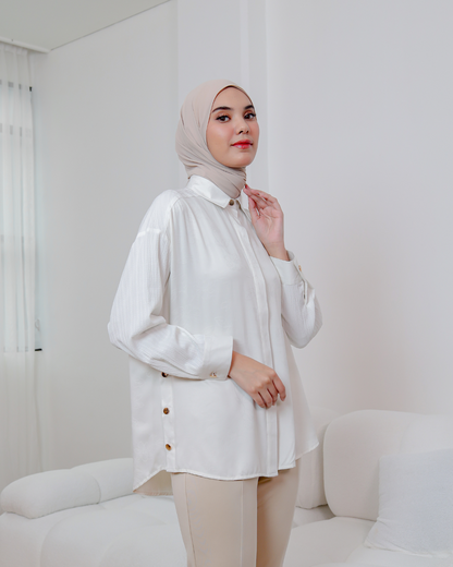 OMARA Rubina Floral Silk Shirt | Atasan Kemeja Wanita - The Daily Tales
