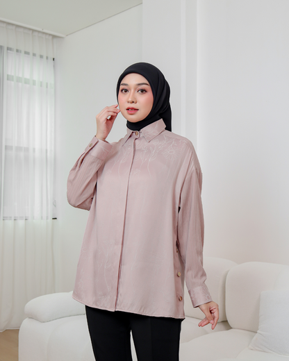 OMARA Rubina Floral Silk Shirt | Atasan Kemeja Wanita - The Daily Tales