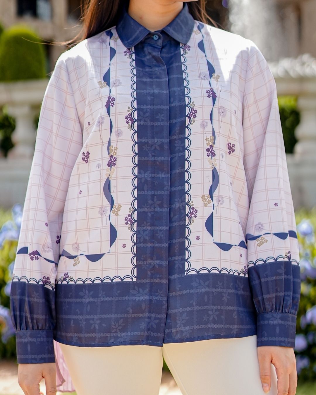 OMARA Naura Dandelion Printed Shirt | Atasan Kemeja Wanita - Soft Reverie