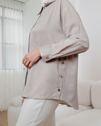 OMARA Rubina Floral Silk Shirt | Atasan Kemeja Wanita - The Daily Tales