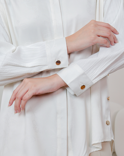 OMARA Rubina Floral Silk Shirt | Atasan Kemeja Wanita - The Daily Tales