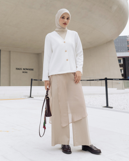 OMARA Vianna Flower Button Outer | Cardigan Vest Wanita - Seoul Stroll