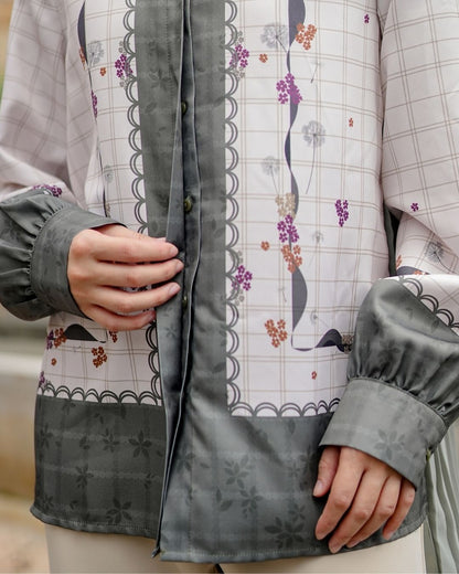OMARA Naura Dandelion Printed Shirt | Atasan Kemeja Wanita - Soft Reverie