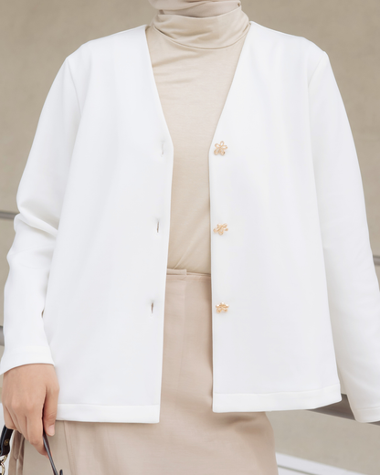 OMARA Vianna Flower Button Outer | Cardigan Vest Wanita - Seoul Stroll