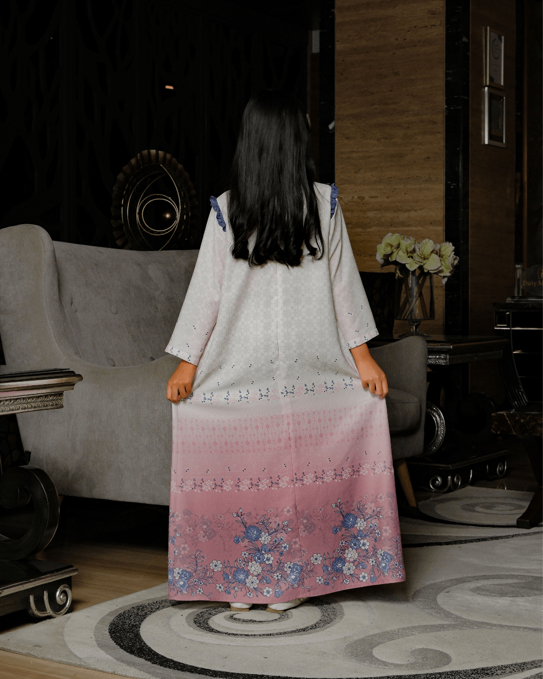 OMARA Tabitha Ruffle Kids Dress | Gaun Anak - Rona Sarimbit Series