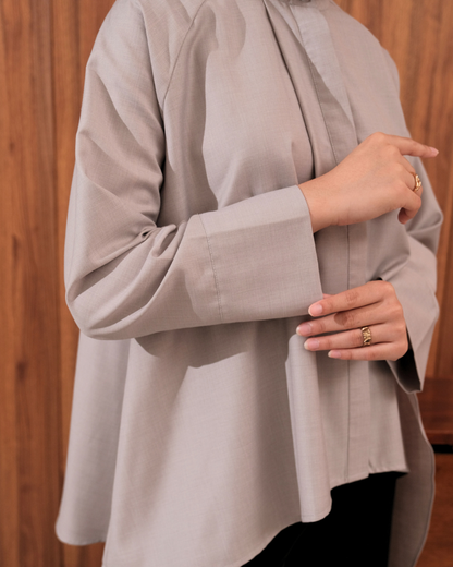 OMARA Zeya Flow Drape Blouse | Kemeja Blouse Wanita - Easeé