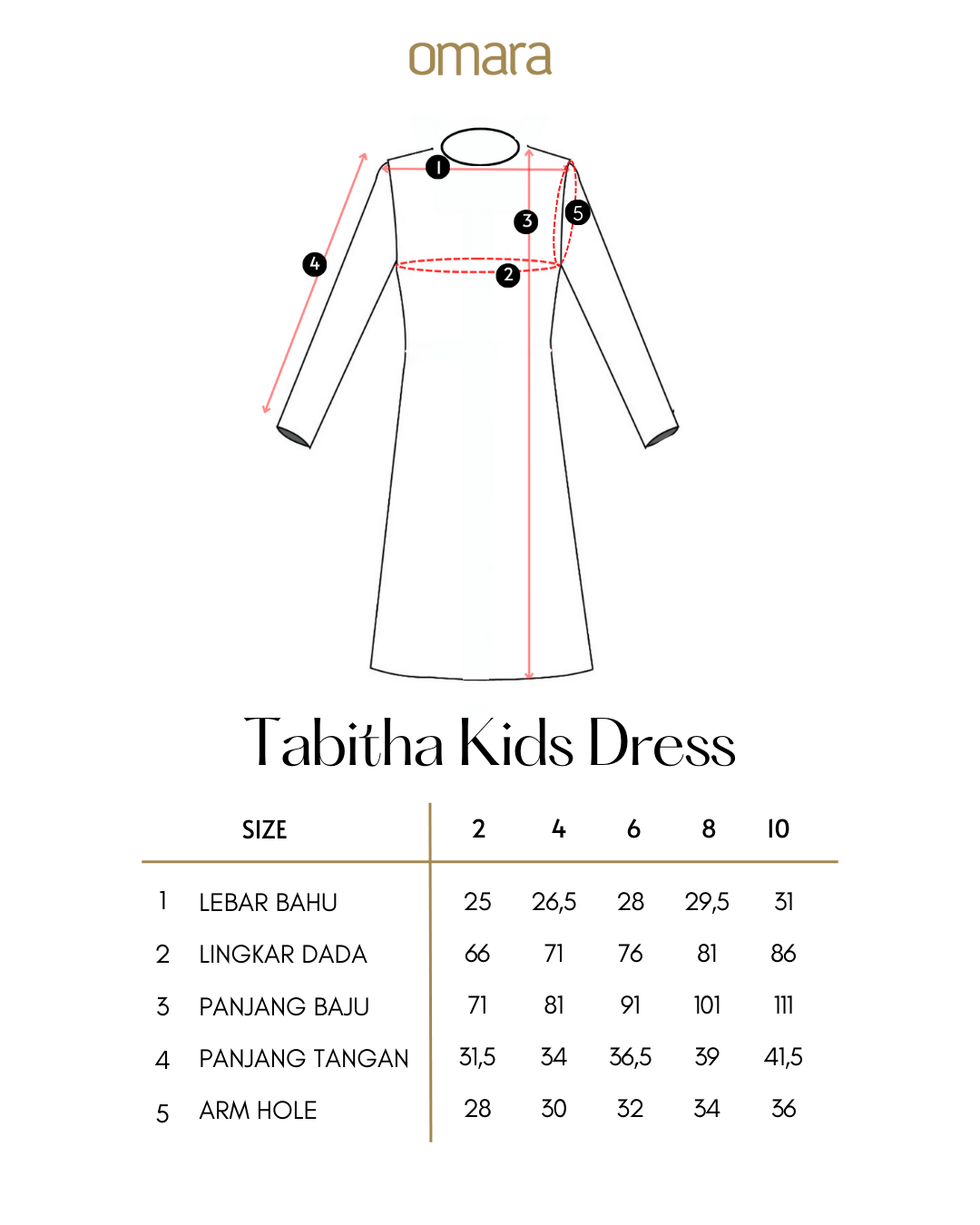 OMARA Tabitha Ruffle Kids Dress | Gaun Anak - Rona Sarimbit Series
