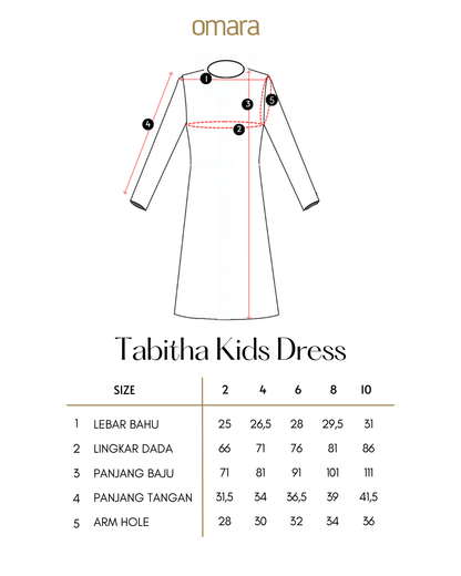 OMARA Tabitha Ruffle Kids Dress | Gaun Anak - Rona Sarimbit Series
