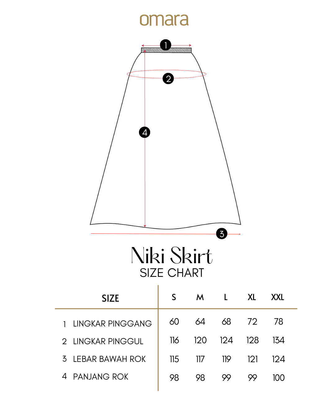 OMARA Niki A-Line Ruffle Skirt | Rok Wanita - Soft Reverie