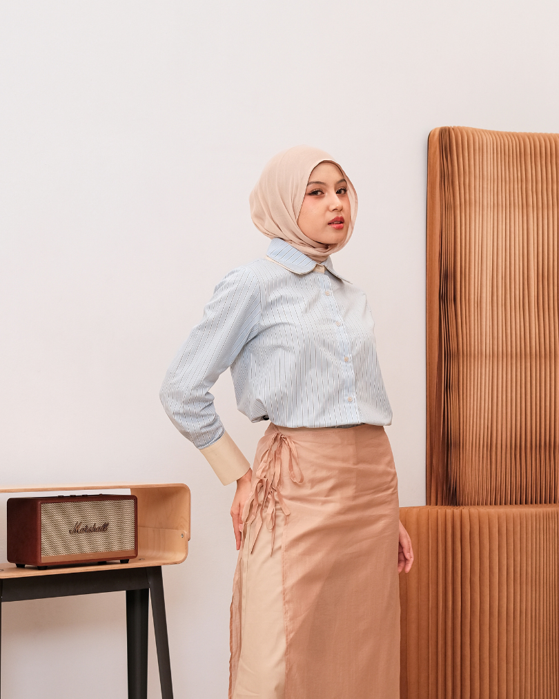 OMARA Zoila Double Collar Shirt | Kemeja Wanita - Easeé