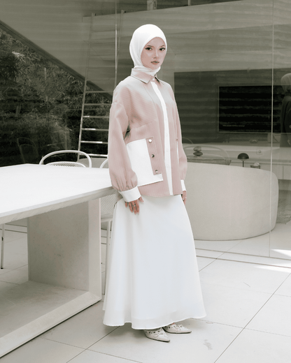 OMARA Ardini Contrast Stripe Shirt | Kemeja Blouse Wanita - Mosaic