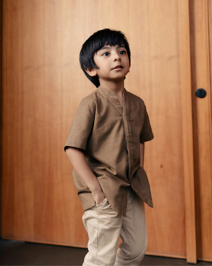 OMARA x Heidy Essam Opnaisel Kids Koko Shirt | Kemeja Koko Anak - Soft Inheritance Sarimbit Series