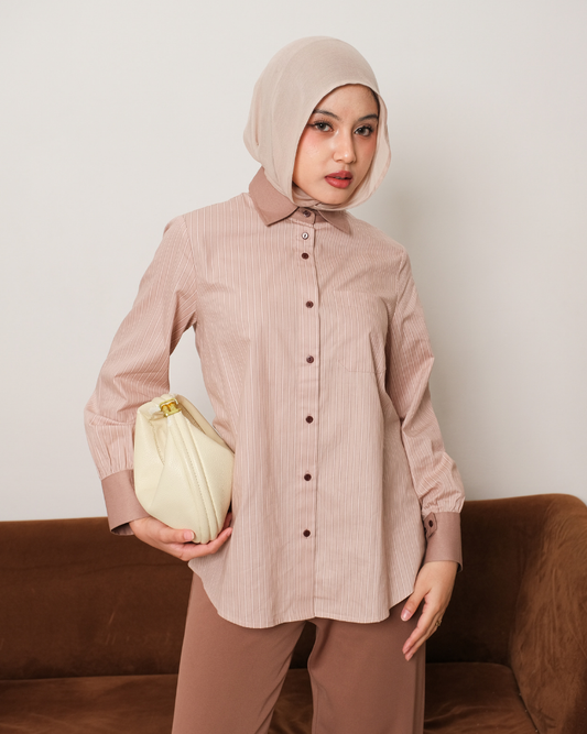 OMARA Zienna Double Collar Shirt | Kemeja Wanita - Easeé