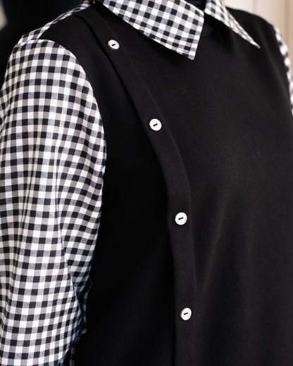 Benita Gingham-Layered Blouse