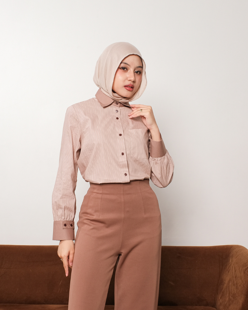 OMARA Zienna Double Collar Shirt | Kemeja Wanita - Easeé