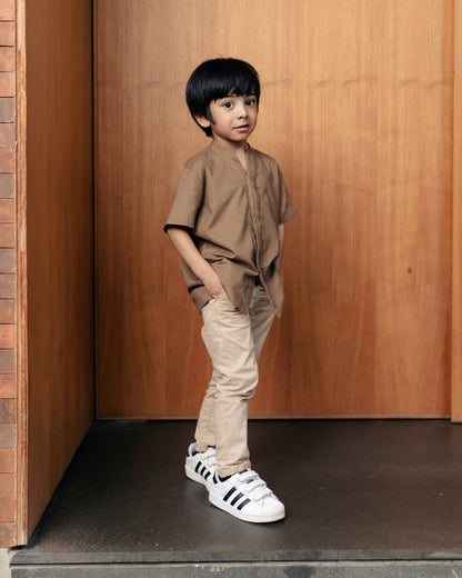 OMARA x Heidy Essam Opnaisel Kids Koko Shirt | Kemeja Koko Anak - Soft Inheritance Sarimbit Series
