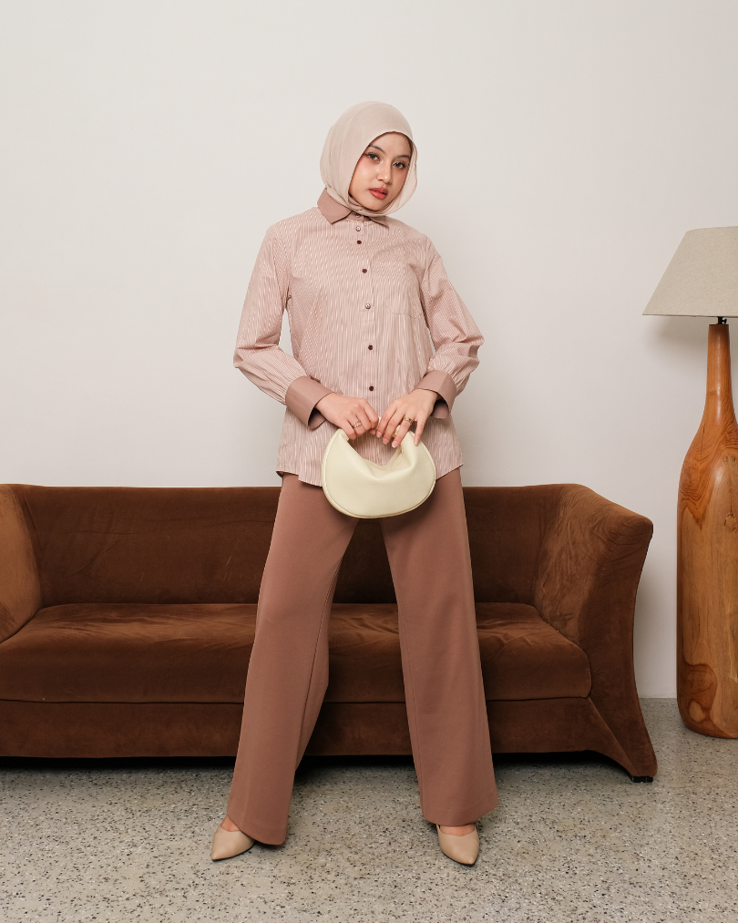 OMARA Zienna Double Collar Shirt | Kemeja Wanita - Easeé