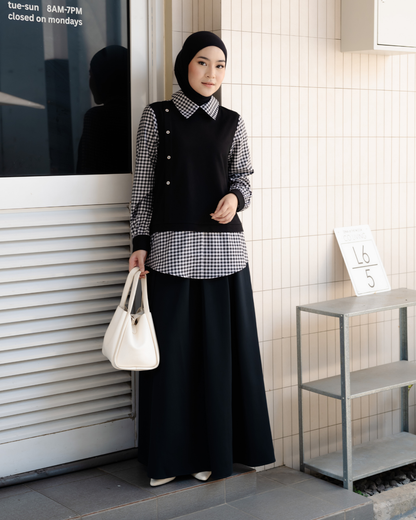 Benita Gingham-Layered Blouse