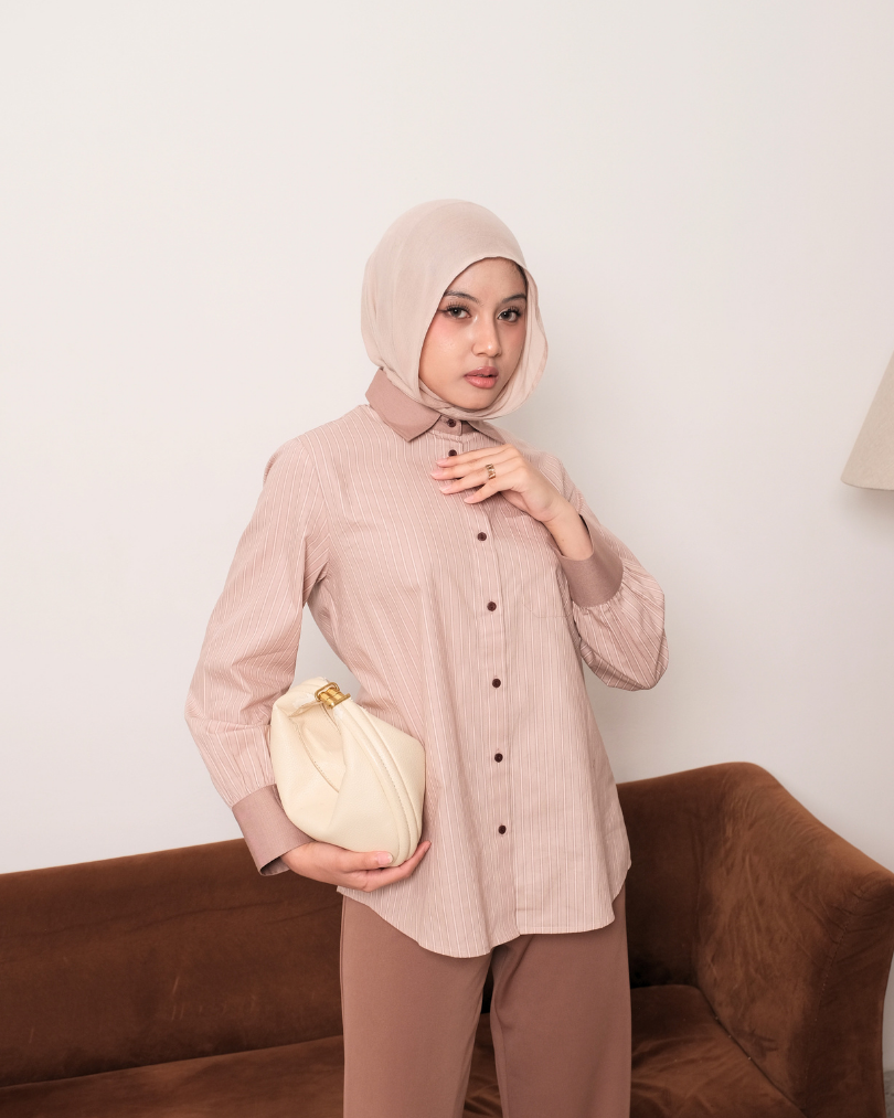 OMARA Zienna Double Collar Shirt | Kemeja Wanita - Easeé