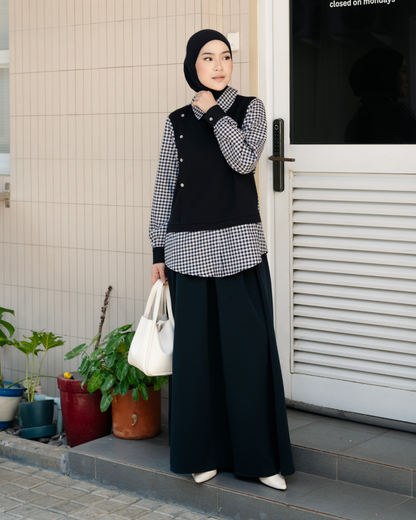 Benita Gingham-Layered Blouse